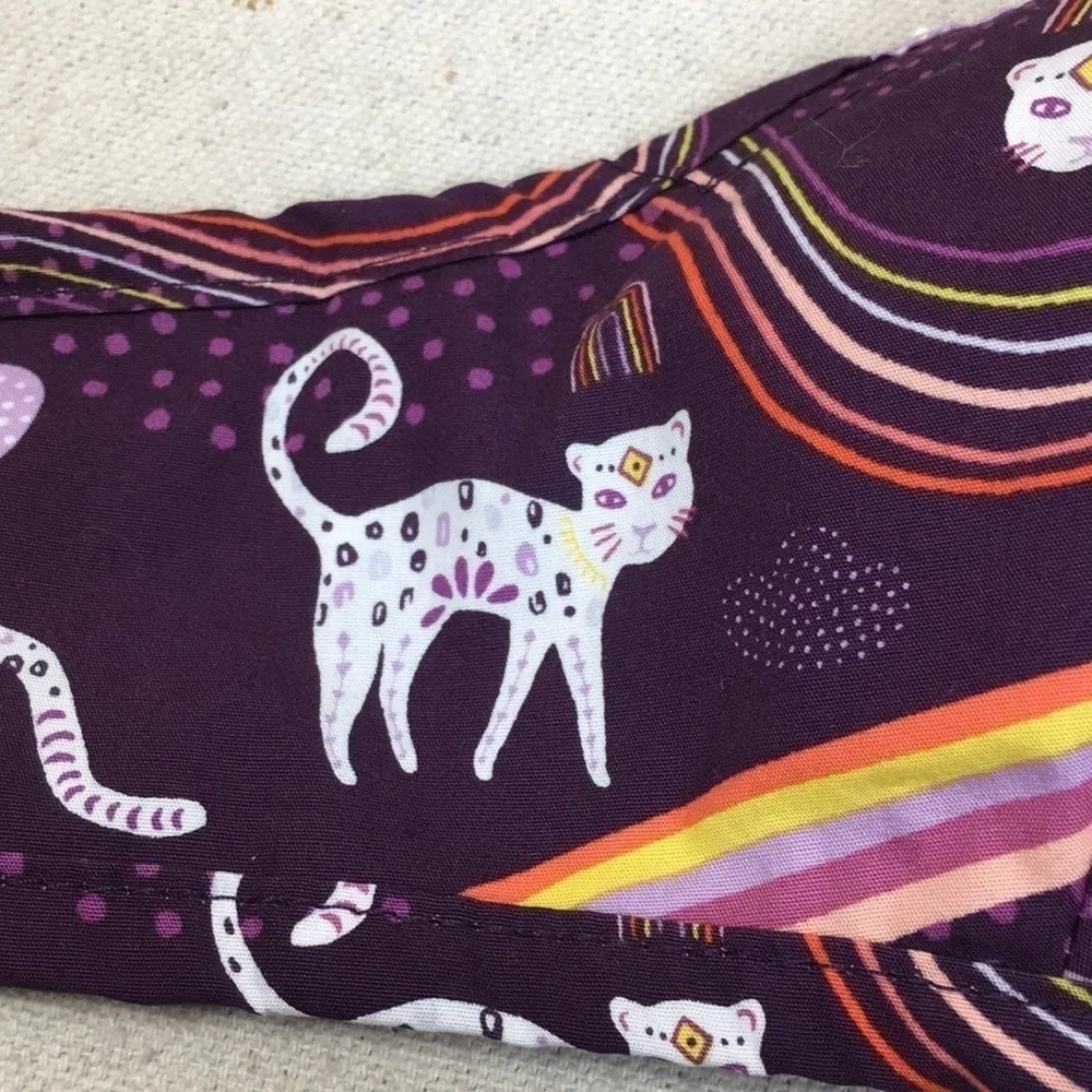 Mystical Cat Print fitted Cotton face mask